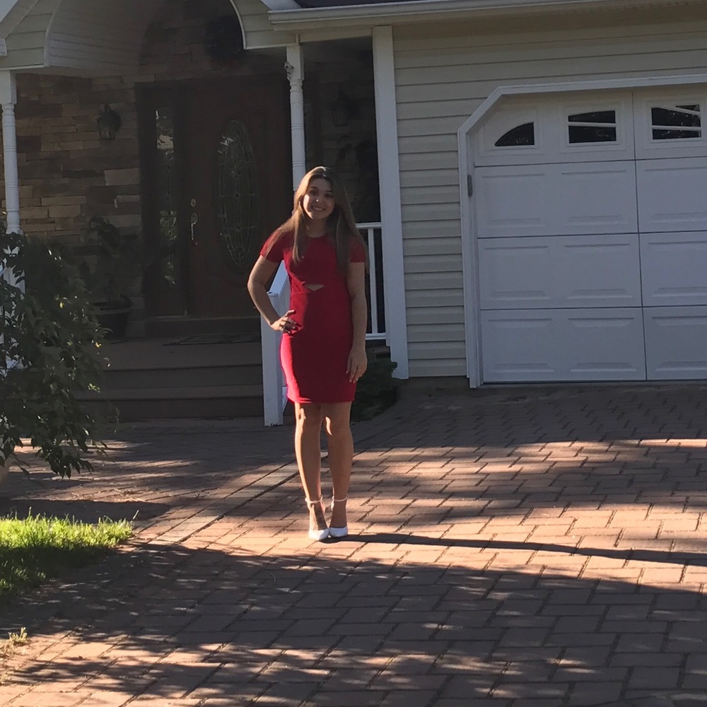 Red tight express dress